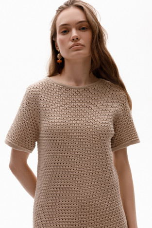 Платья женские для мам, артикул: ЕВ 527, цвет: бежевый