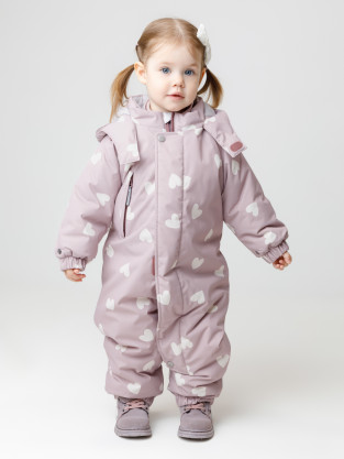 Комбинезоны утепленные для девочки, артикул: ВК 60032/н/60 Ал, цвет: кофейный