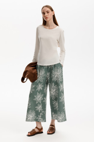 Брюки женские для мам, артикул: ЕВТ 4150, цвет: зеленый