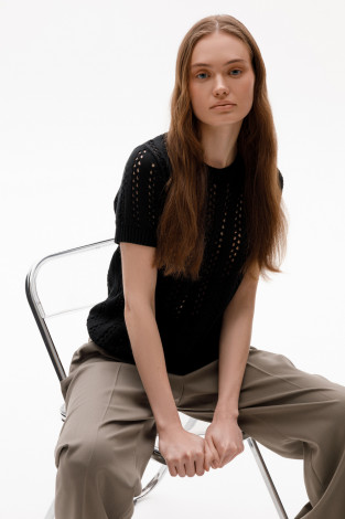 Джемперы женские для мам, артикул: ЕВ 30211, цвет: черный