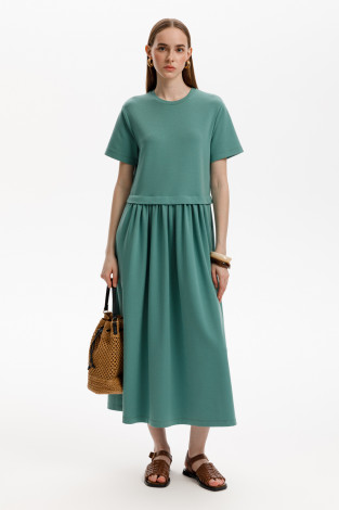 Платья женские для мам, артикул: ЕВТ 5086, цвет: зеленый
