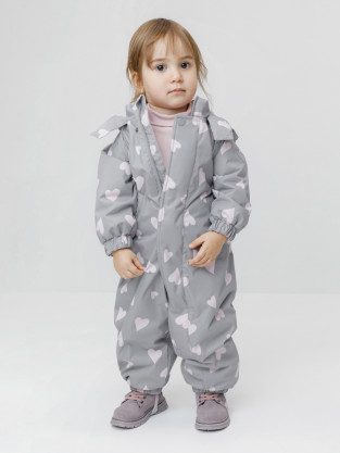 Комбинезоны утепленные для девочки, артикул: ВК 60085/н/68 Ал, цвет: серый