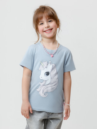 Футболка для девочки, артикул: КР 302865, цвет: голубой