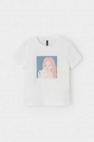 Футболка для девочки, артикул: КР 302726-1, цвет: сахар - 2 фото