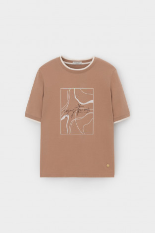 Футболки женские для мам, артикул: ЕВТ 3308, цвет: коричневый - 2 фото