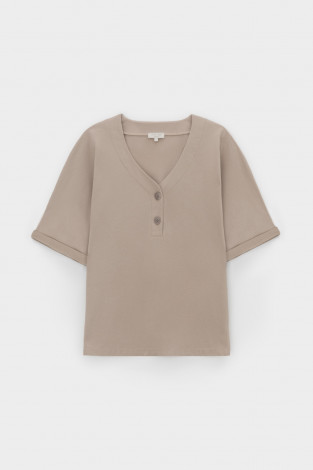 Блузы, рубашки женские для мам, артикул: ЕВТ 3290, цвет: бежевый - 2 фото