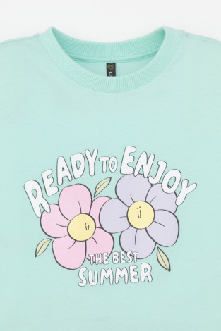 Футболка для девочки, артикул: КР 302696-1, цвет: зеленый - 2 фото