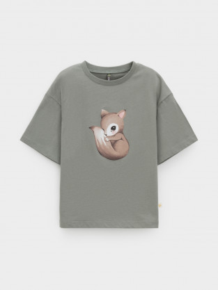 Футболка для девочки, артикул: КР 302902, цвет: хаки - 2 фото