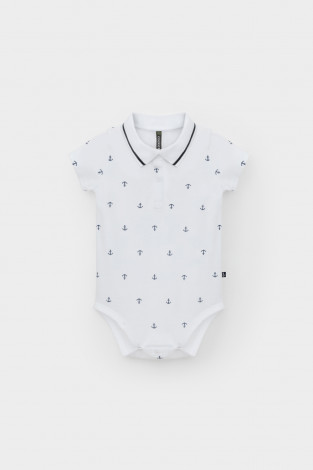 Полукомбинезон для мальчика, артикул: КР 6548, цвет: белый - 2 фото