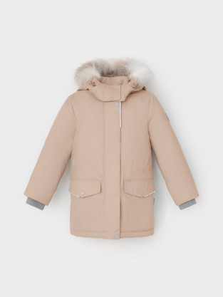 Куртка для девочки, артикул: ВК 38112/4 ГР, цвет: светло-бежевый - 2 фото