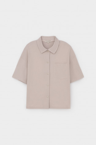 Блузы, рубашки женские для мам, артикул: ЕВТ 3280, цвет: бежевый - 2 фото