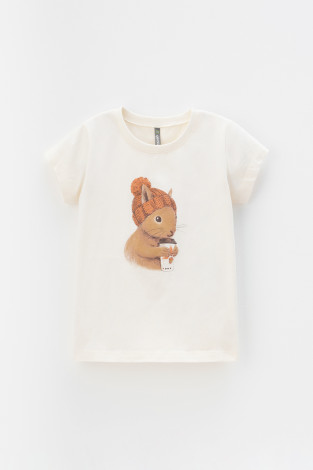 Футболка для девочки, артикул: КР 302185, цвет: бежевый - 2 фото