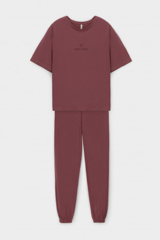 Комплекты для дома для мам, артикул: Е 20151, цвет: бордовый - 2 фото