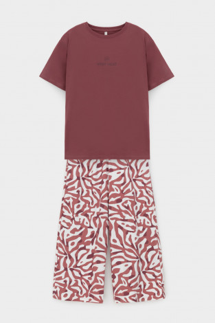 Комплекты для дома для мам, артикул: Е 20164, цвет: бордовый - 2 фото