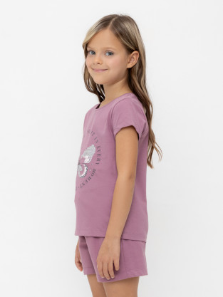 Футболка для девочки, артикул: КР 302715, цвет: бордовый - 2 фото