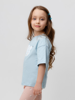 Футболка для девочки, артикул: КР 301987, цвет: голубой - 2 фото