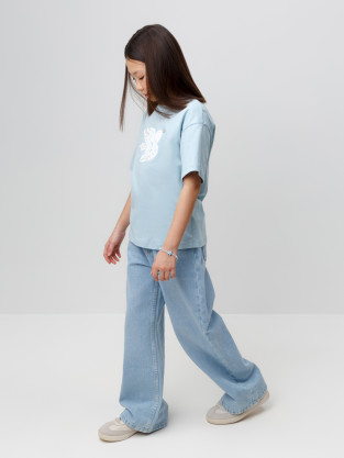 Футболка для девочки, артикул: КР 301987-1, цвет: голубой - 2 фото